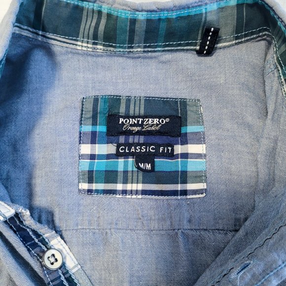 Blue Denim Casual Shirt, Western Cotton Linen Shirt, Size M - Picture 4 of 9